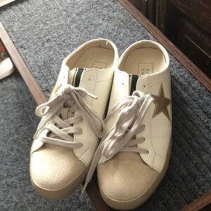 ShuShop White Sneakers with Tan Star